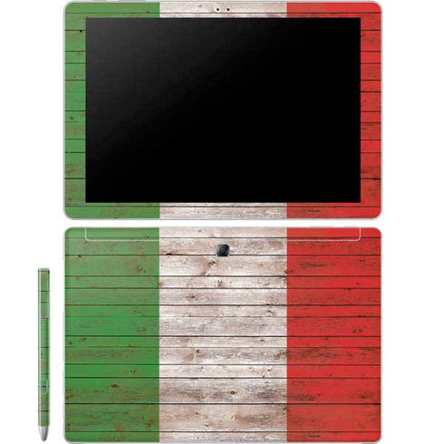 Italian Flag Dark Wood Galaxy Book 12in Skin